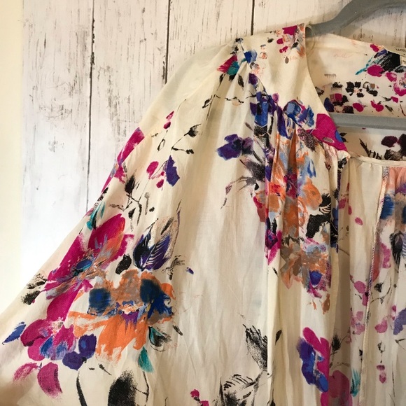 Umgee Women's Kimono Boho Watercolor Pink Floral Open-Front Duster Cardigan | S - Picture 5 of 12